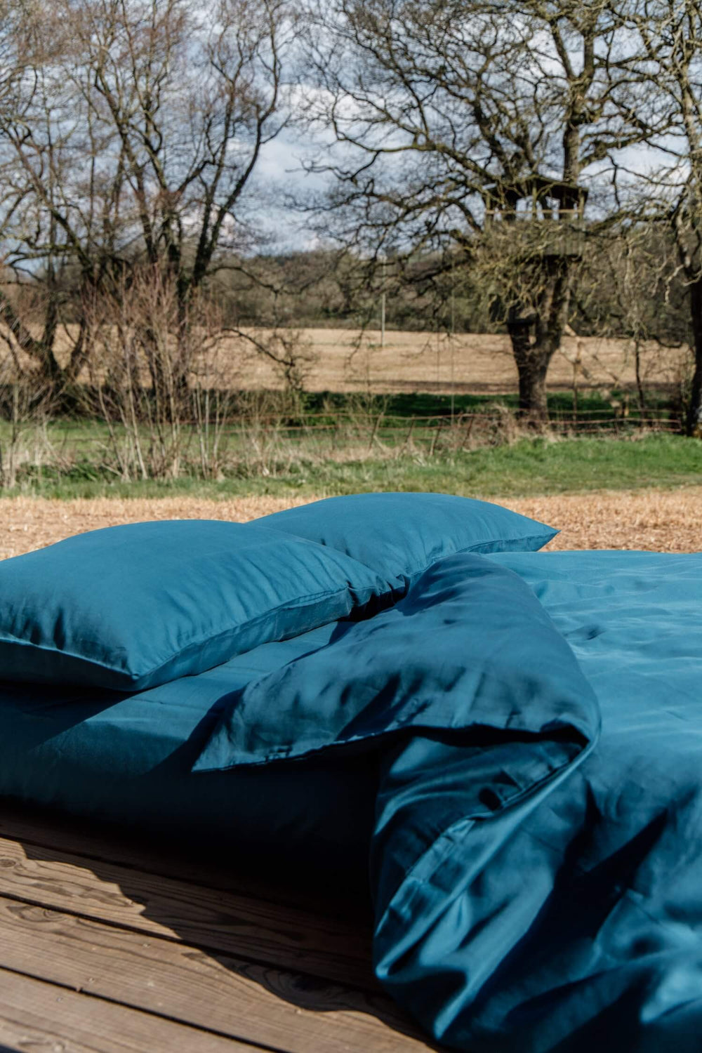 Deep Teal Fitted Sheet with TENCEL™ Lyocell