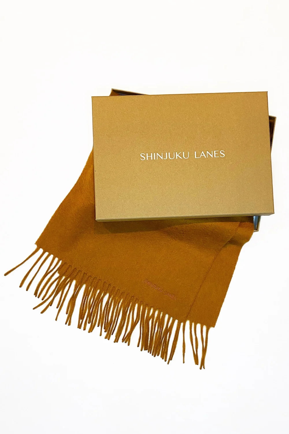 100% Organic Cashmere Scarf - Caramel Tan