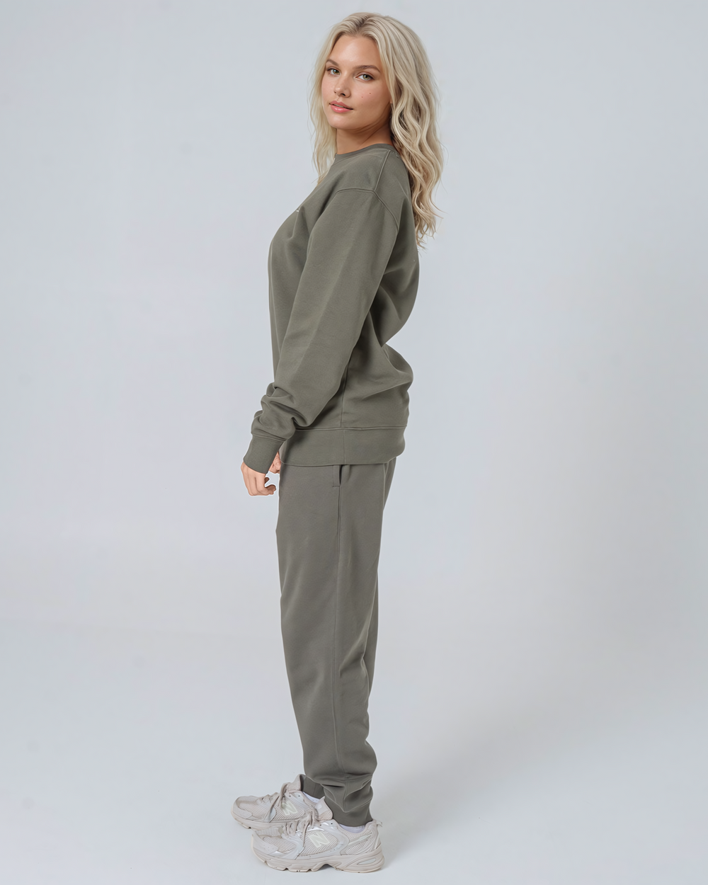 Womens Organic Midweight Sweatshirt in Rock Grey Marl