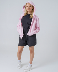 Womens Organic Midweight Zip Hoodie in Cherry Blossom Pink