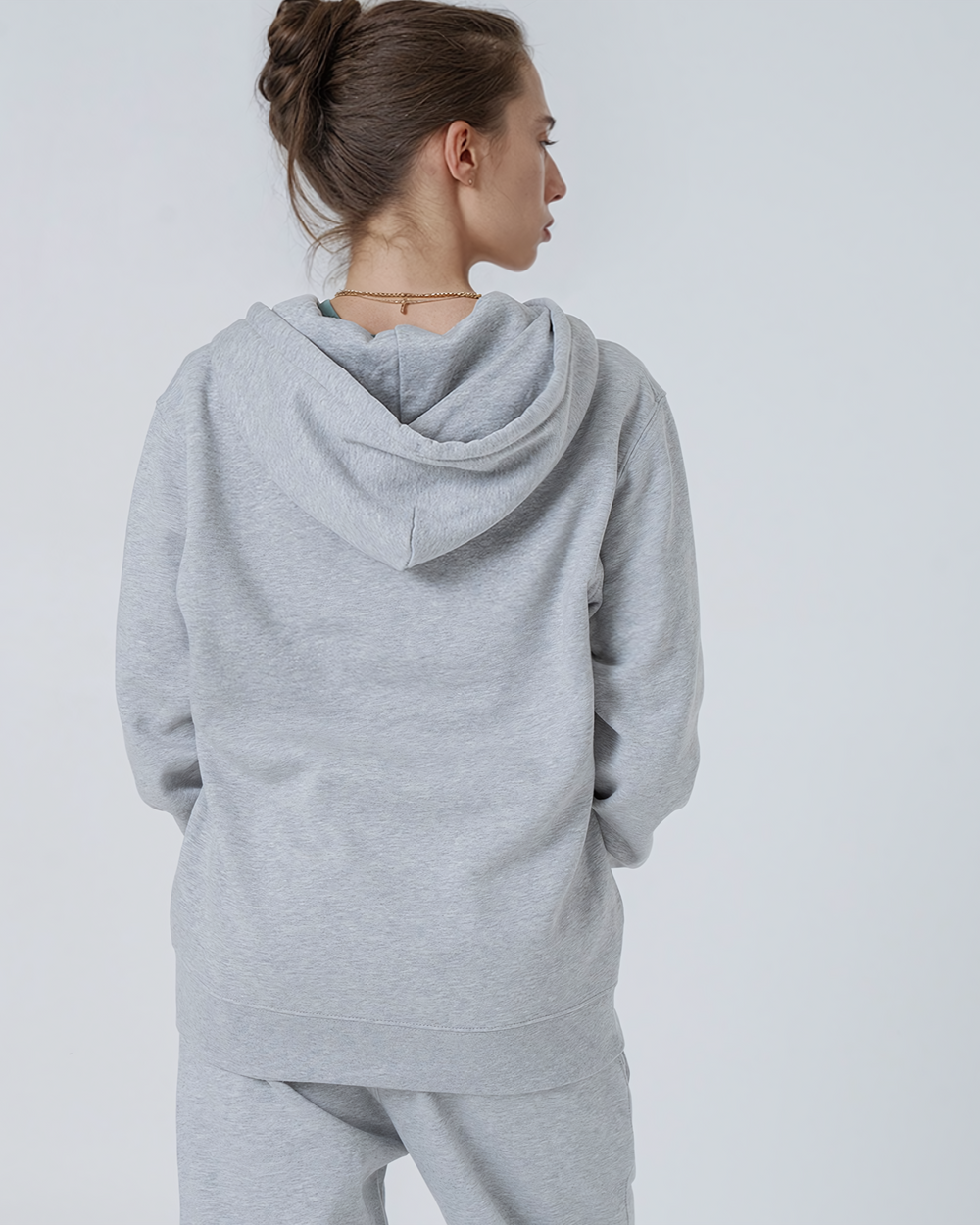 Womens Organic Midweight Zip Hoodie in Sky Blue