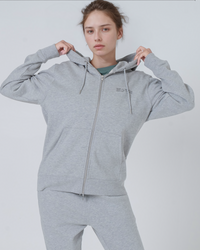 Womens Organic Midweight Zip Hoodie in Sky Blue