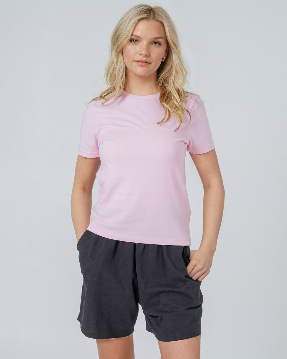 Womens Organic Fitted T-shirt in Cherry Blossom Pink