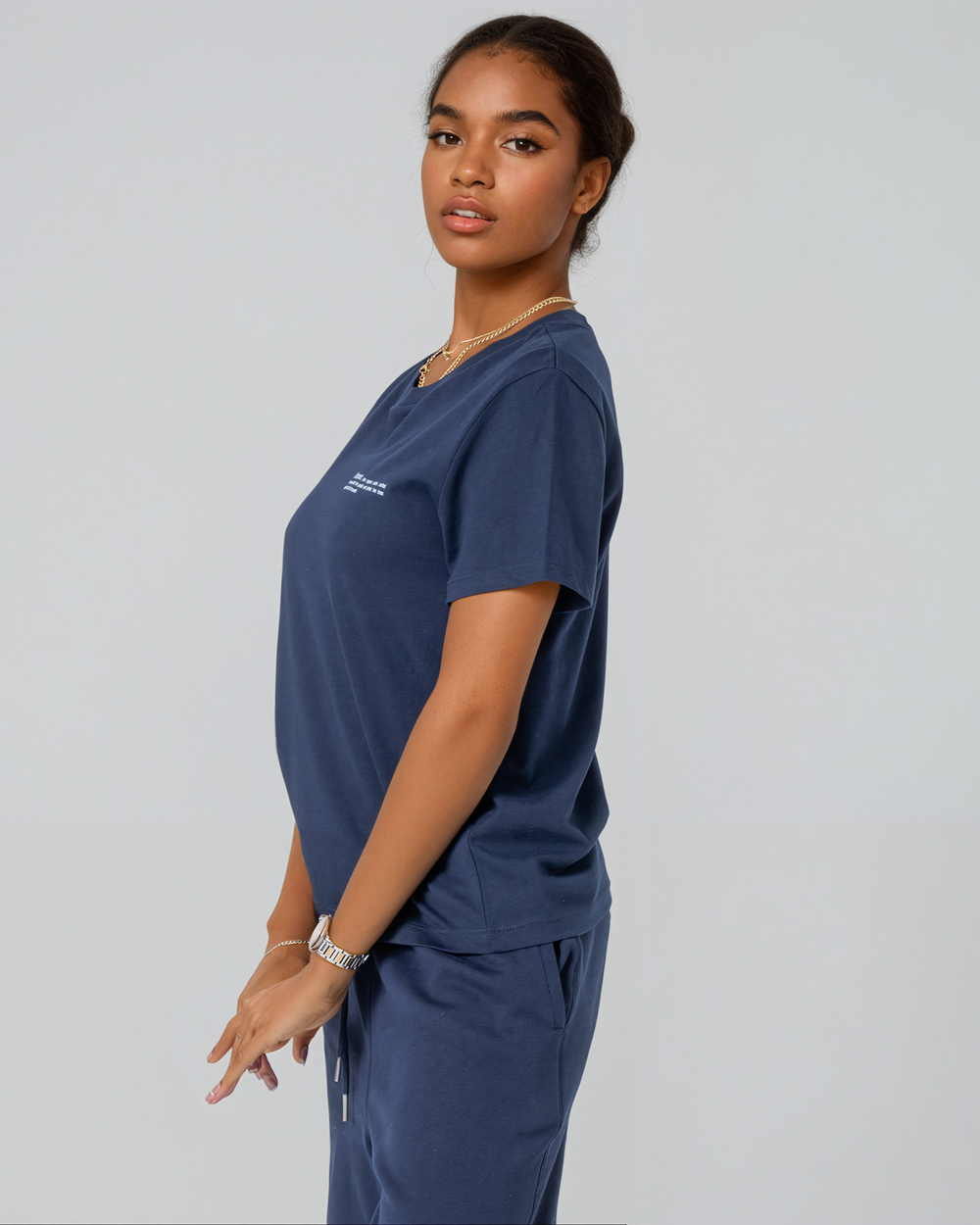 Womens Classic-fit Organic T-shirt in Midnight Navy