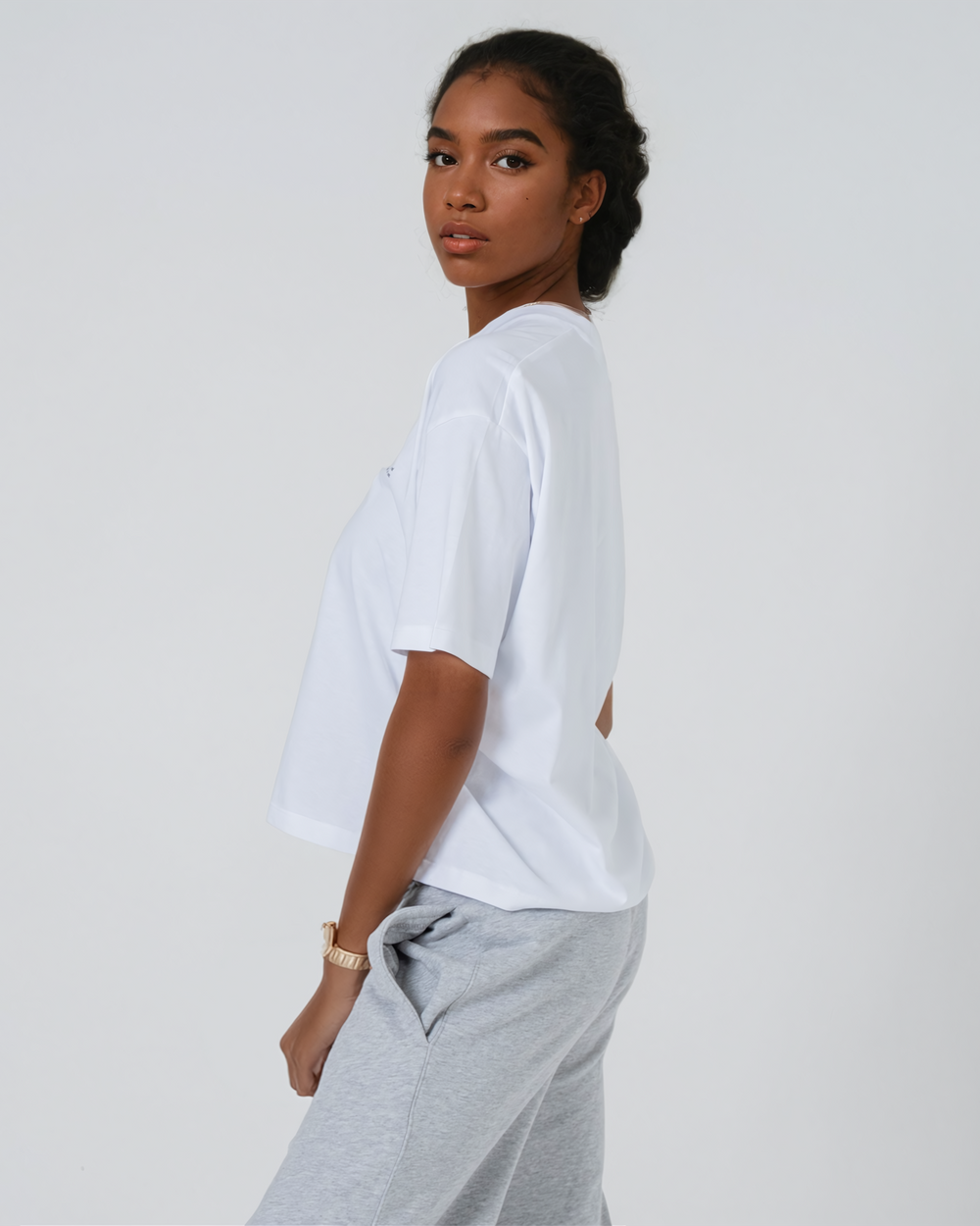 Womens Organic Boxy T-shirt in Natural Cotton