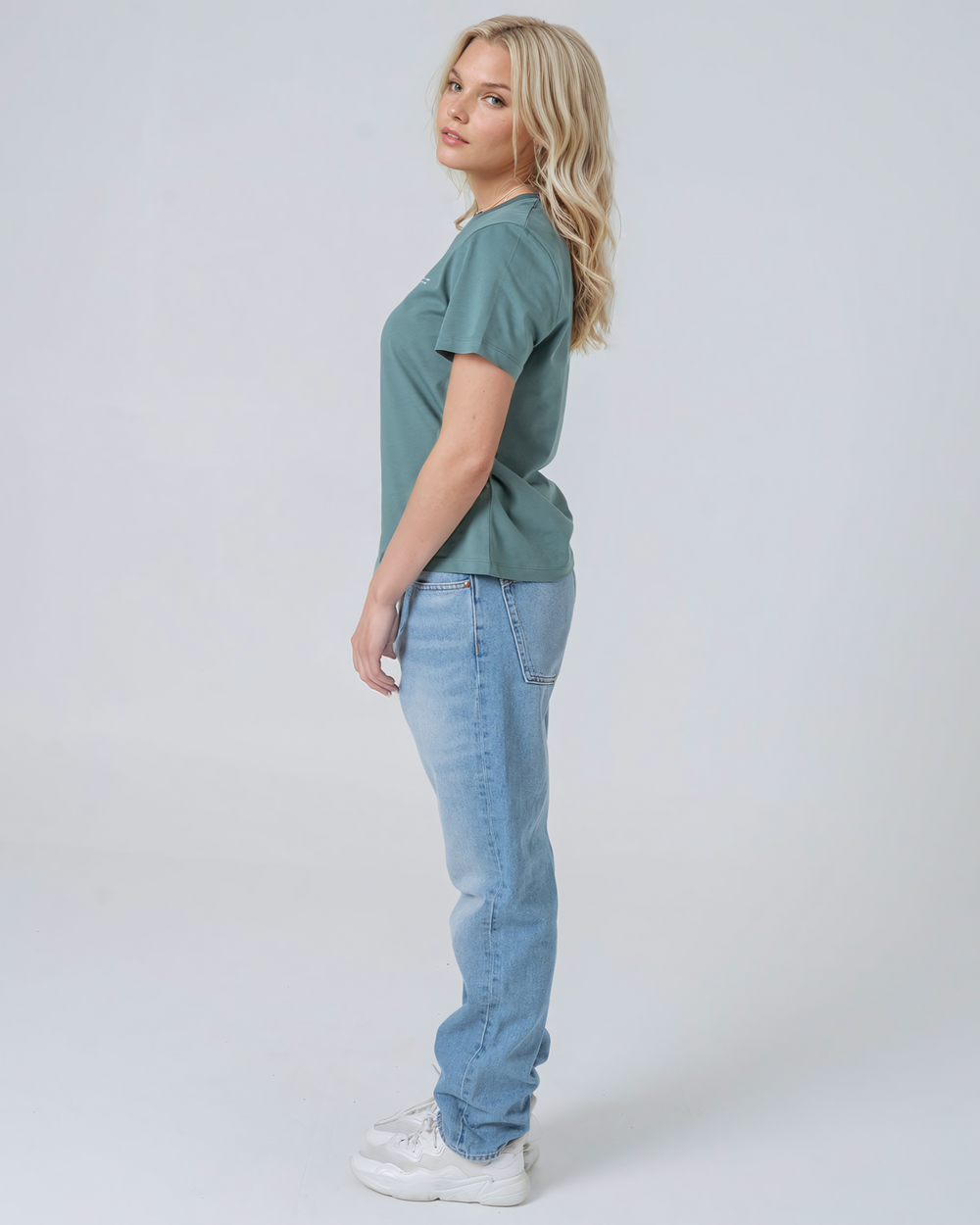 Womens Classic-fit Organic T-shirt in Eucalyptus Green