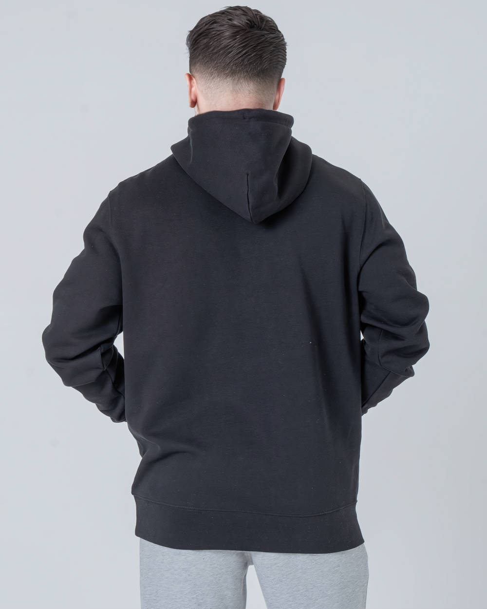 Mens Organic Midweight Hoodie in Jet Black