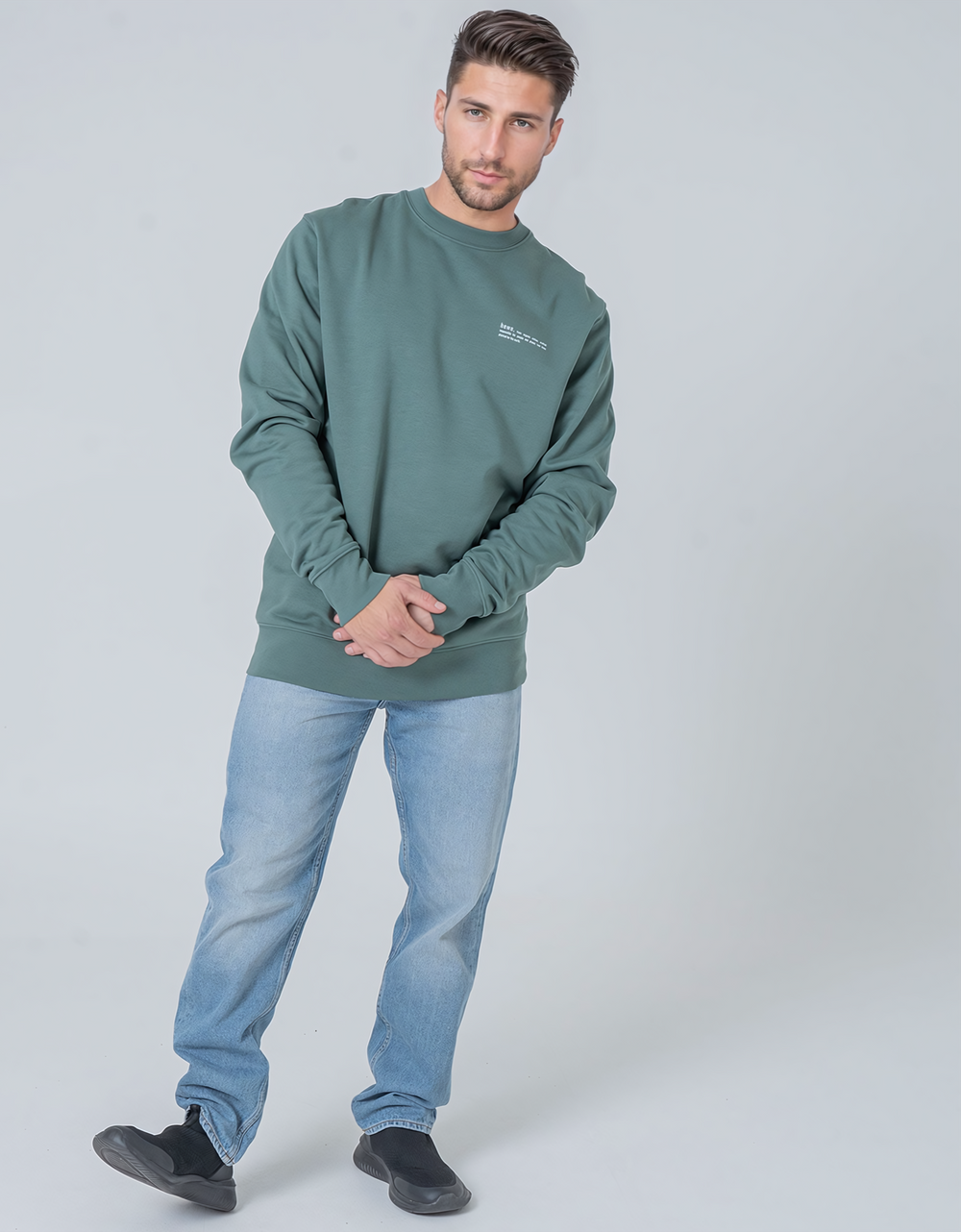 Mens Organic Midweight Sweatshirt in Snow White