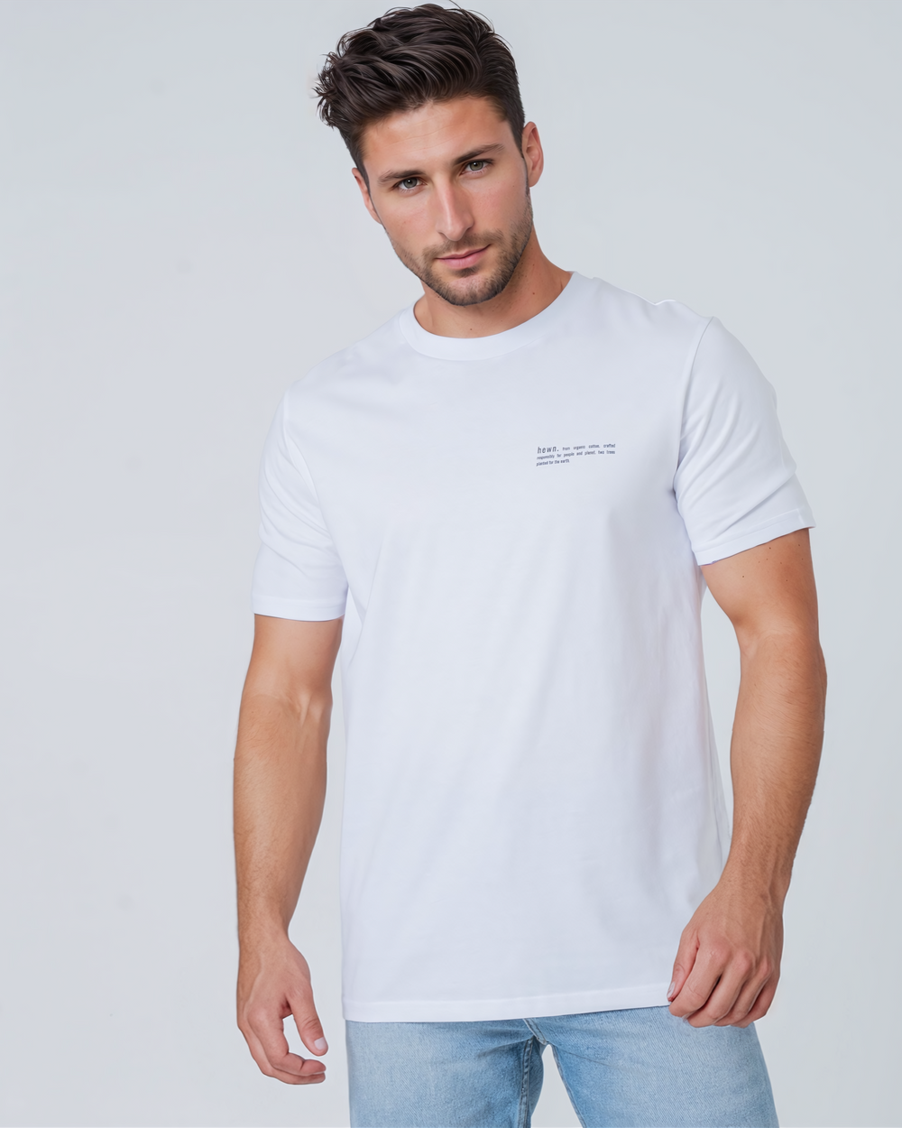 Mens Classic-fit White T-shirt with California Back-Print