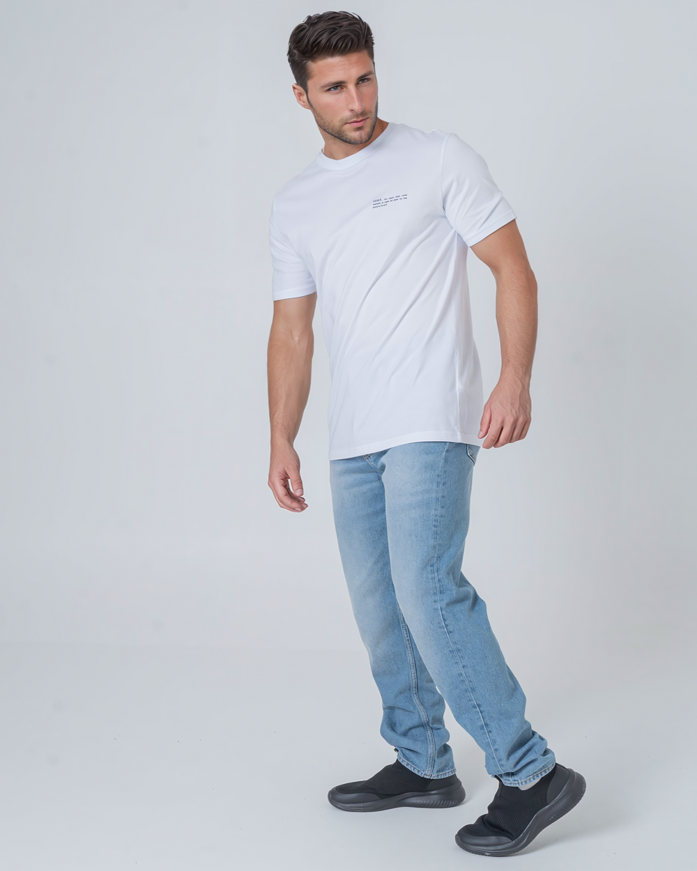 Mens Classic-fit White T-shirt with California Back-Print