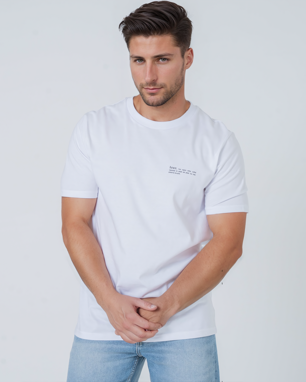 Mens Classic-fit White T-shirt with California Back-Print