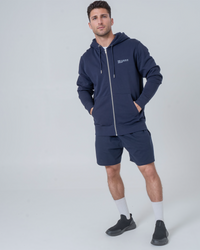 Mens Organic Midweight Zip Hoodie in Midnight Navy