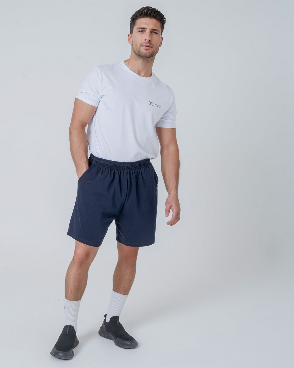 Organic Lightweight Sweatshorts in Jet Black