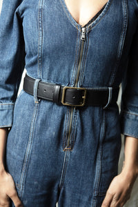 Under Her Eyes Griselda Corn Leather Jean Belt in Black