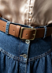 Under Her Eyes Griselda Corn Leather Jean Belt in Tan