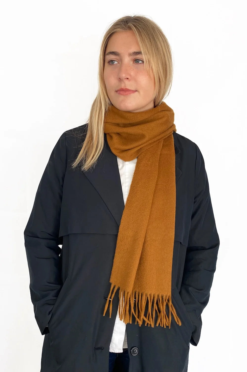 100% Organic Cashmere Scarf - Caramel Tan