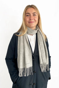 100% Organic Cashmere Scarf - Heather Grey