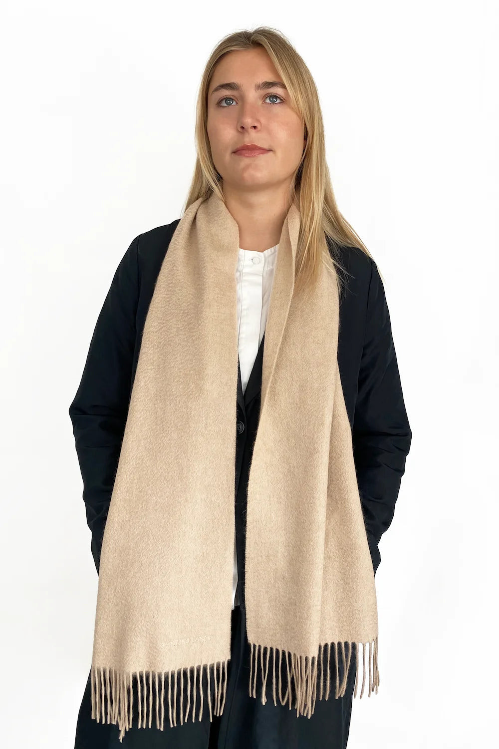 100% Organic Cashmere Scarf - Pebble Beige