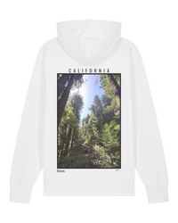 Mens Midweight White Hoodie with California Back-Print