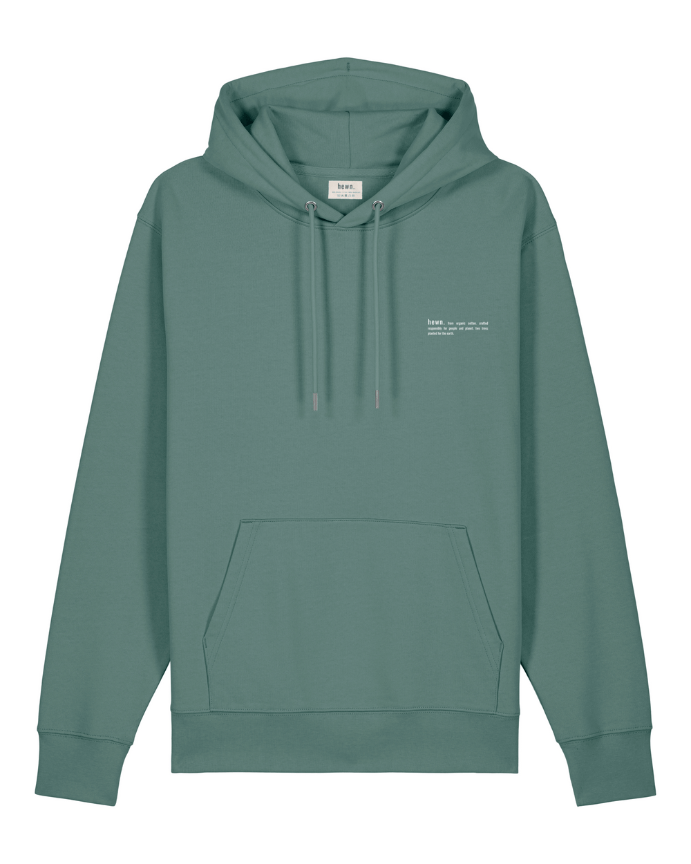 Mens Organic Midweight Hoodie in Eucalyptus Green