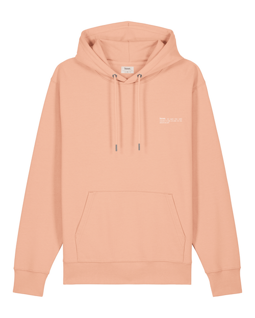 Mens Organic Midweight Hoodie in Peach Orange