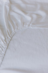 White Fitted Sheet with TENCEL™ Lyocell