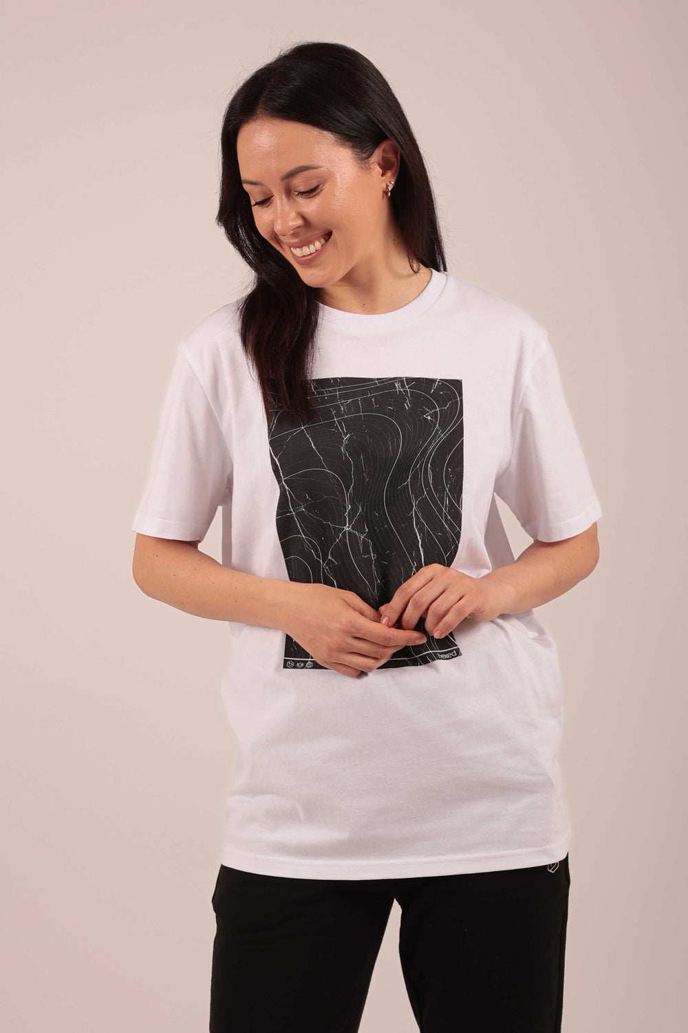 MARBLE CONTOUR PRINT TEE