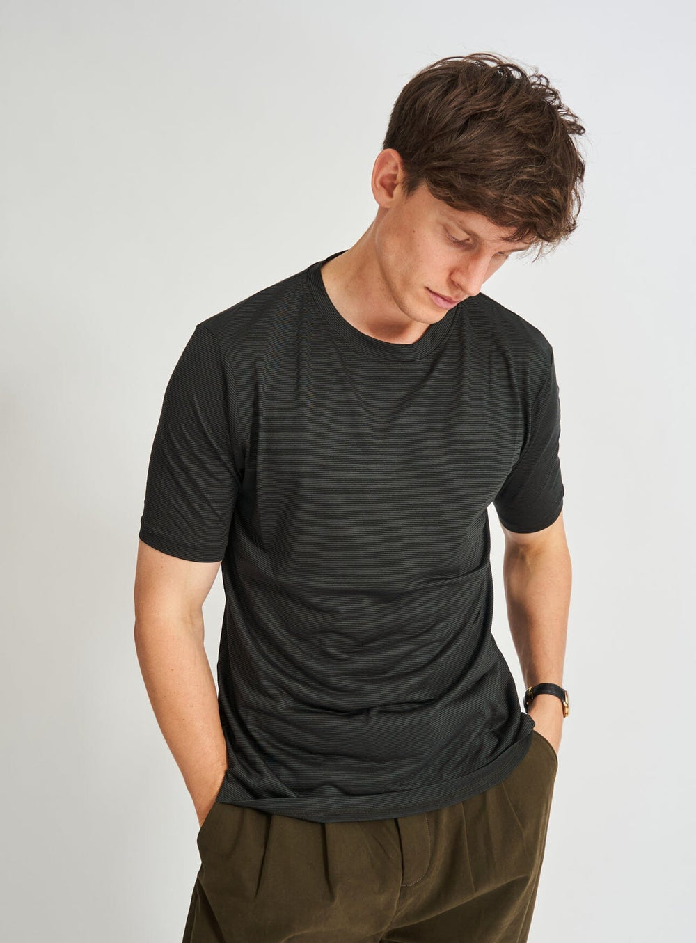 ZQ Merino Olive Stripe T-Shirt