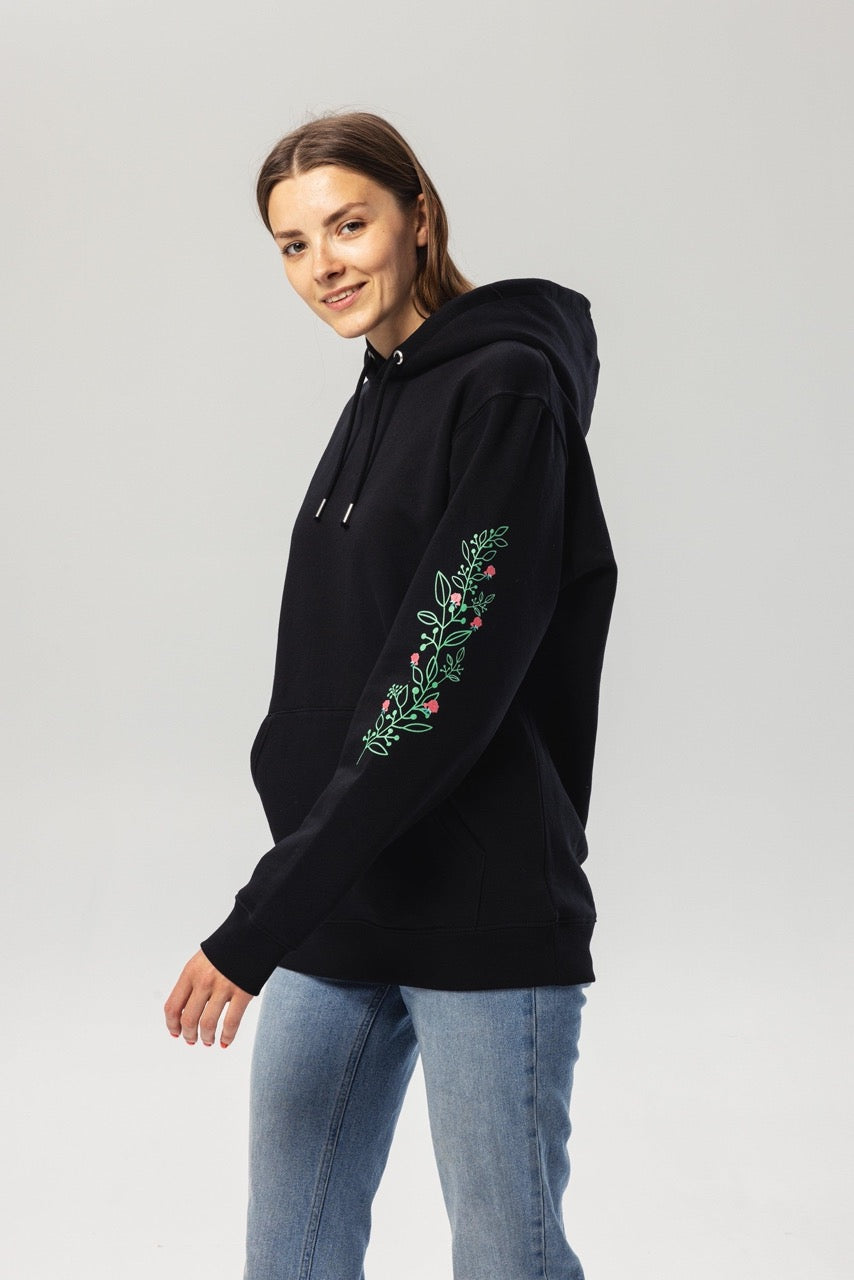 Black Flower Tree Hoodie