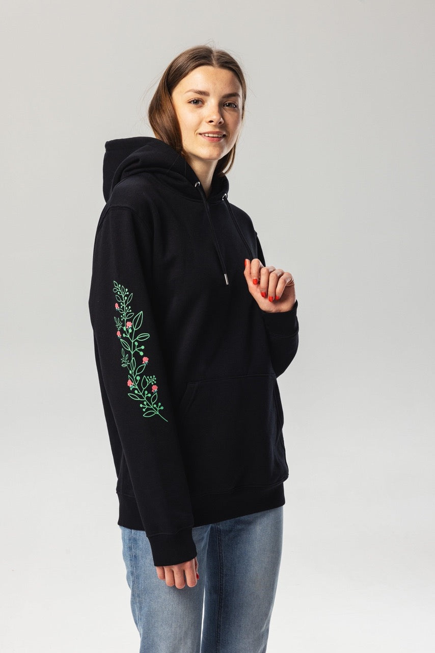 Black Flower Tree Hoodie