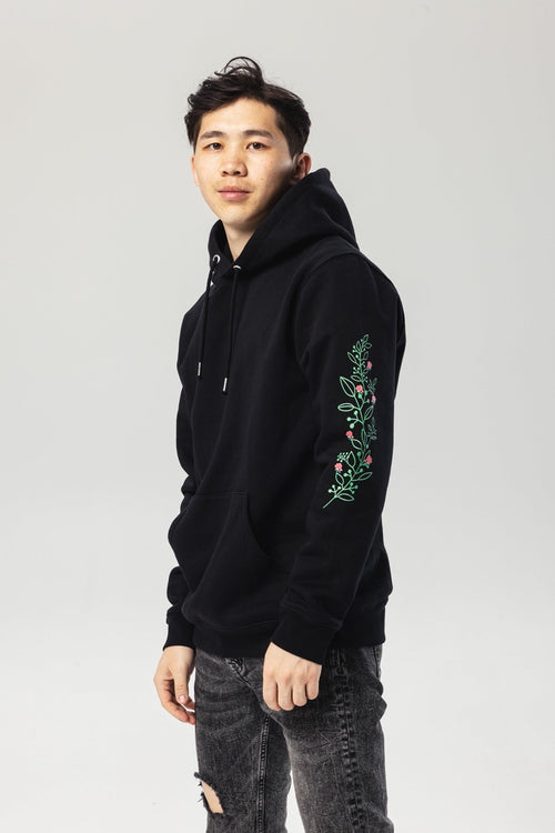 Black Flower Tree Hoodie