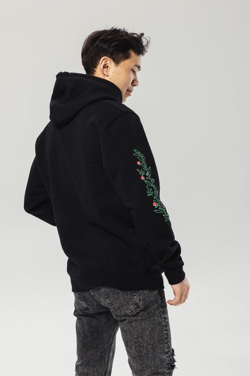 Black Flower Tree Hoodie