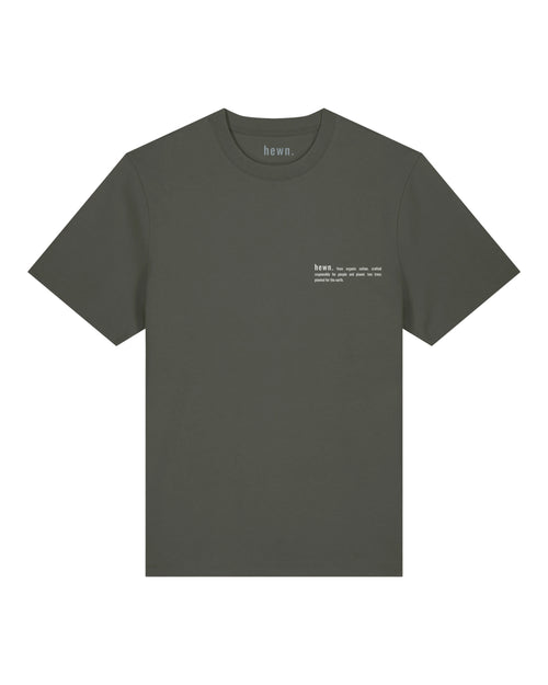 Womens Organic Relaxed-Fit T-shirt in Pine Green Khaki