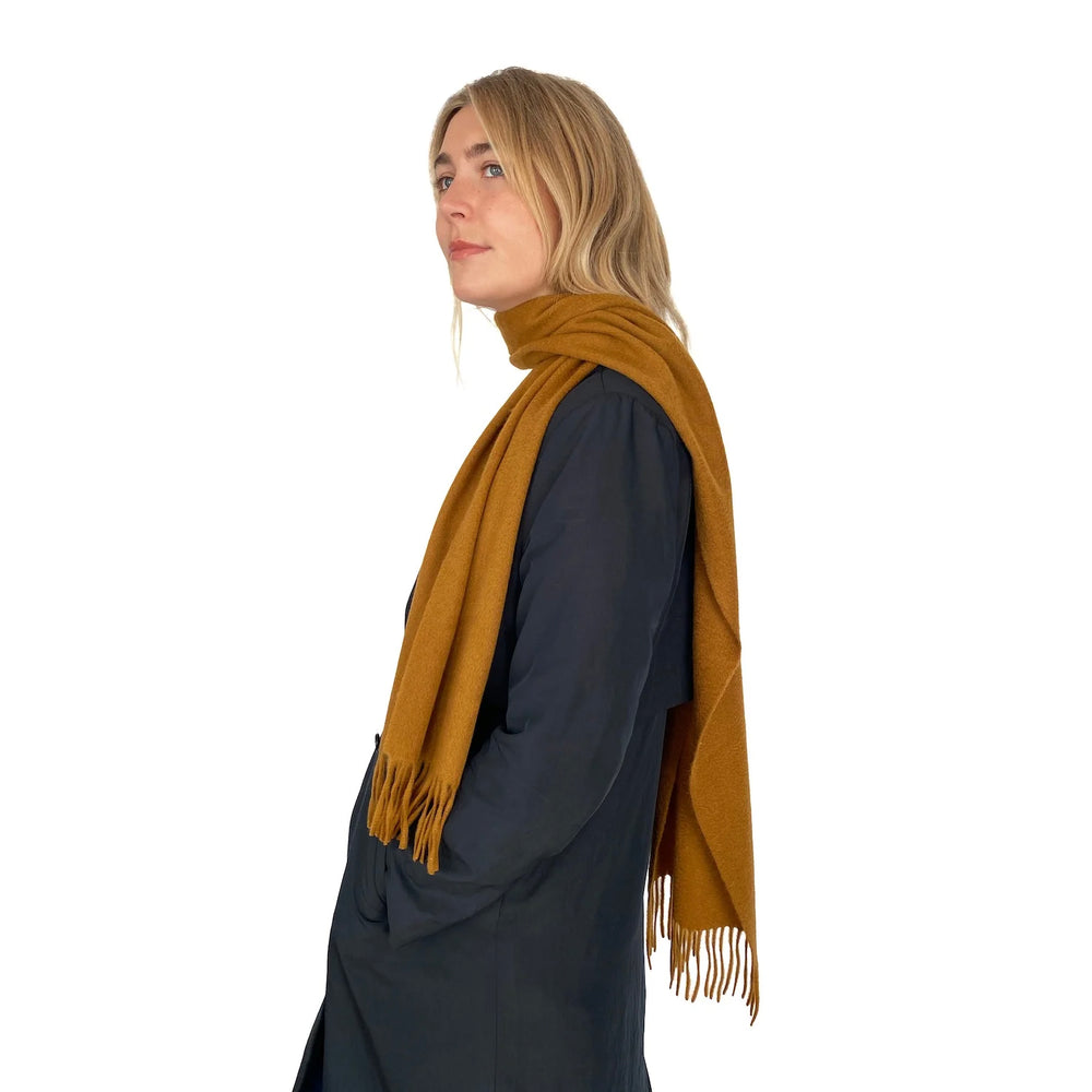 100% Organic Cashmere Scarf - Caramel Tan