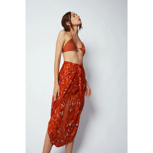 Matera Bamboo Sarong & Scarf - Burnt Orange