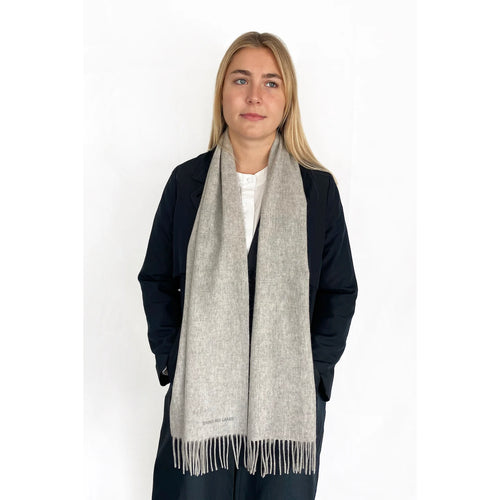 100% Organic Cashmere Scarf - Heather Grey