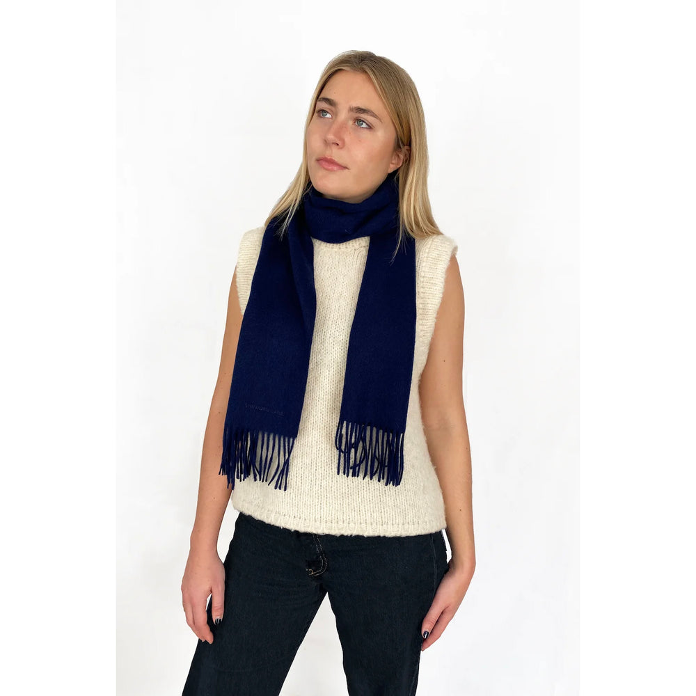 100% Organic Cashmere Scarf - Midnight Blue