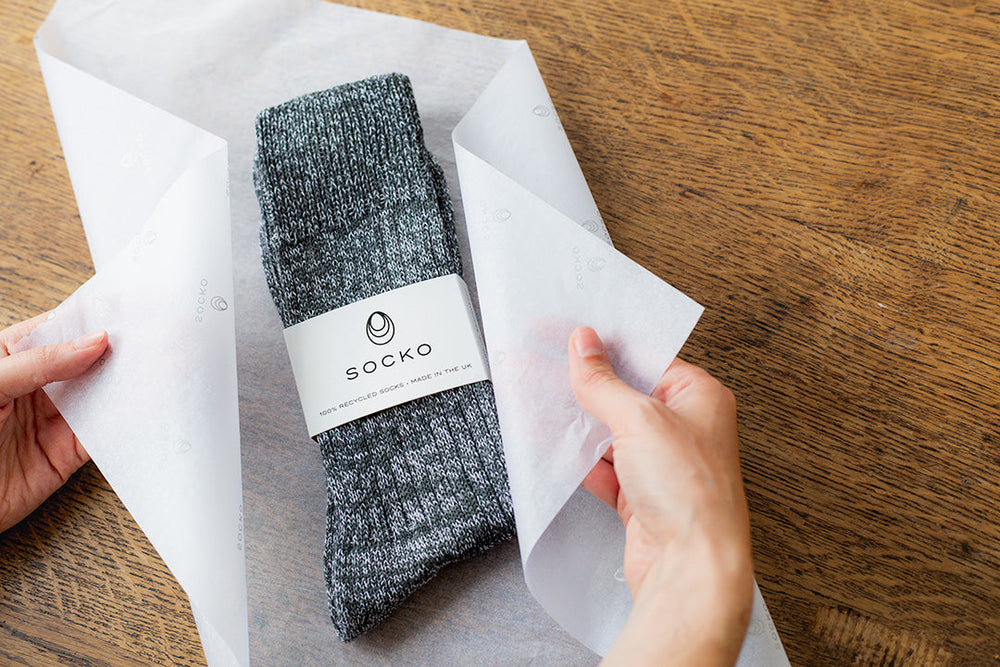 The Huison 100% Recycled Graphite Fleck Socks