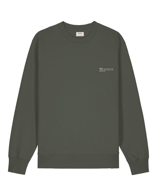 Mens Organic Midweight Sweatshirt in Pine Green Khaki