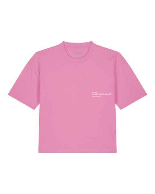 Womens Organic Boxy T-shirt in Azalea Pink