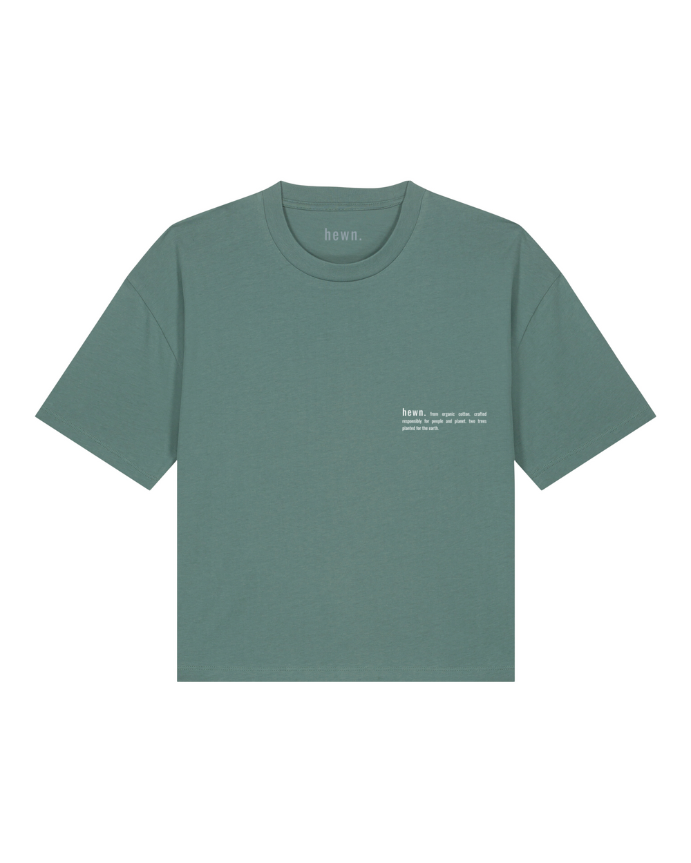 Womens Organic Boxy T-shirt in Eucalyptus Green