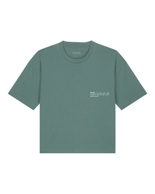 Womens Organic Boxy T-shirt in Eucalyptus Green