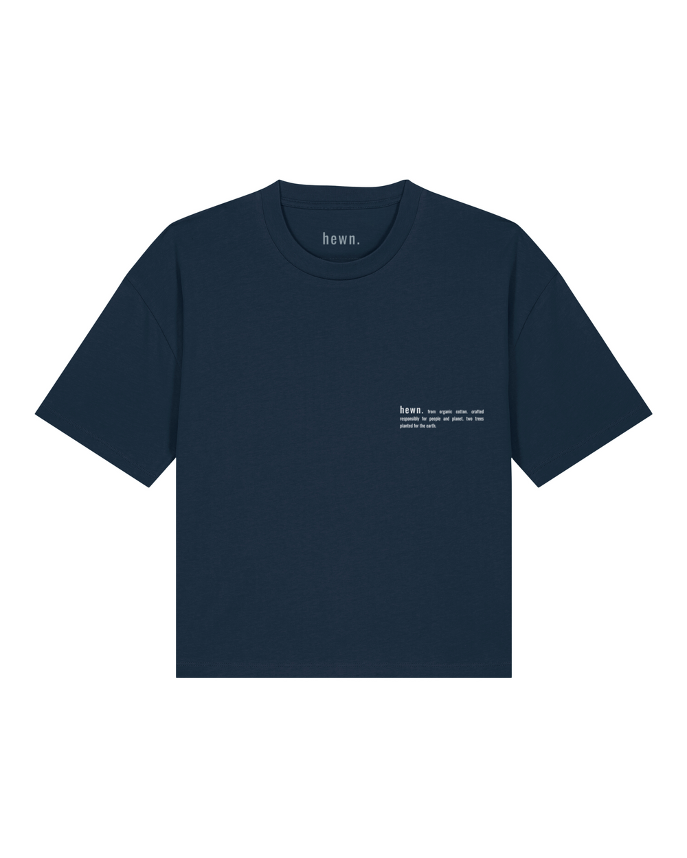 Womens Organic Boxy T-shirt in Midnight Navy Blue