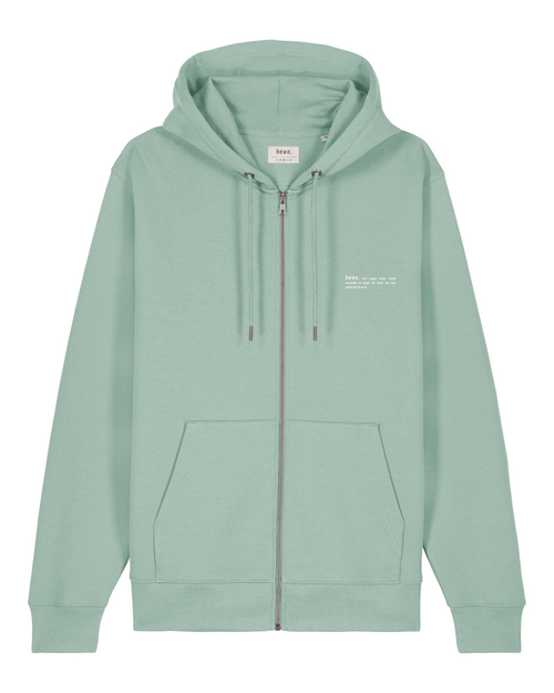 Womens Organic Midweight Zip Hoodie in Aloe Green