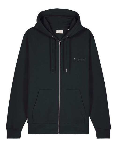 Womens Organic Midweight Zip Hoodie in Jet Black