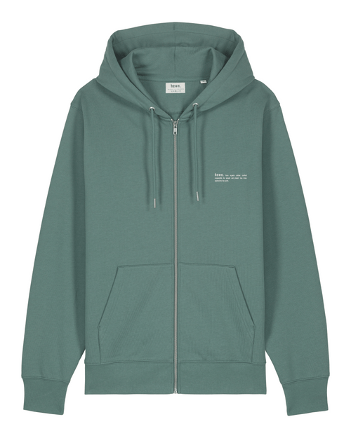 Womens Organic Midweight Zip Hoodie in Eucalyptus Green