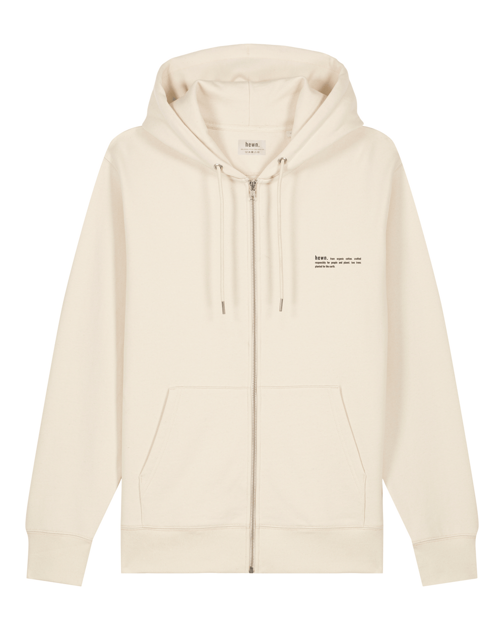 Womens Organic Midweight Zip Hoodie in Natural Cotton