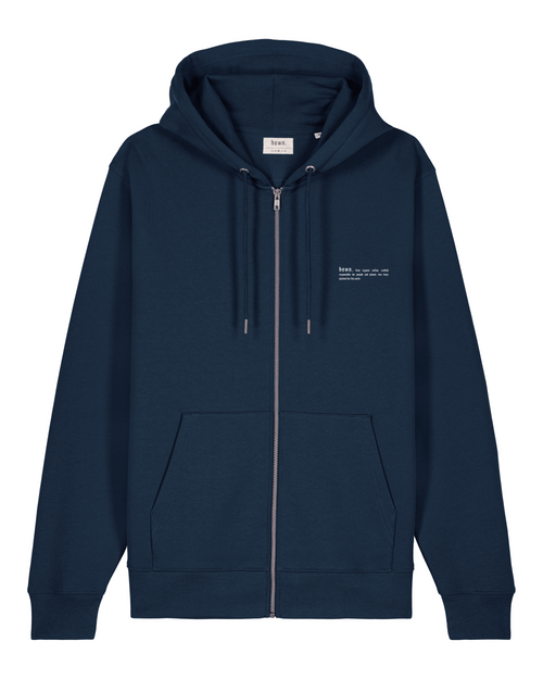 Mens Organic Midweight Zip Hoodie in Midnight Navy