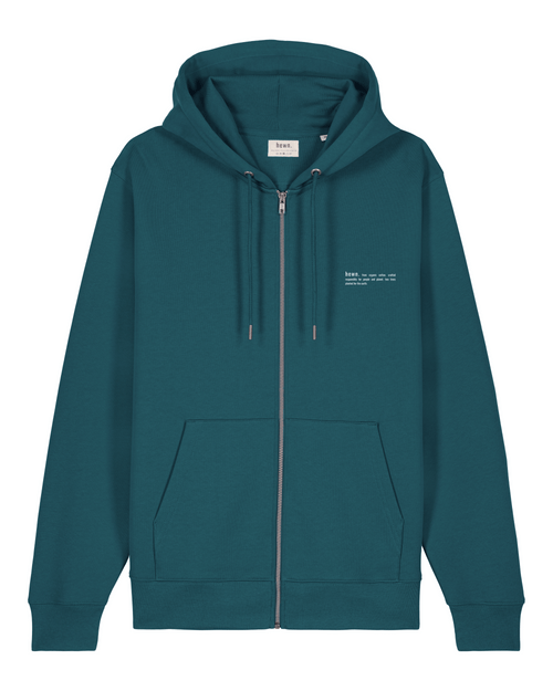 Mens Organic Midweight Zip Hoodie in Ocean Blue