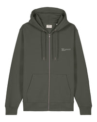 Mens Organic Midweight Zip Hoodie in Pine Green Khaki